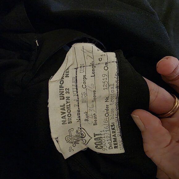 Vtg 60's US Navy Master Chief Petty Officer Dress Dark Blue Jacket READ - Picture 7 of 12